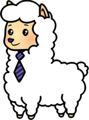 illustration d'un lama avec une cravate
