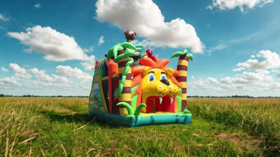 Châteaux gonflables qui représente un lion